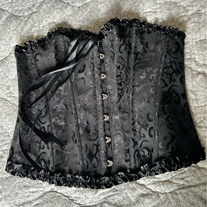 Elegant Black Brocade Corset